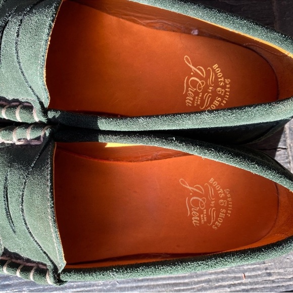 J. Crew Winona suede loafers Green Suede Loafers - Picture 3 of 10